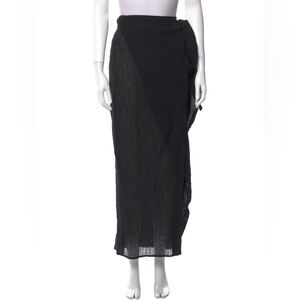 Mara Hoffman black gauze wrap skirt